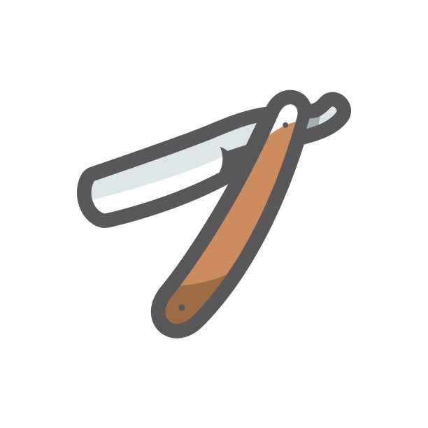 直剃须刀片卡通图标图片下载