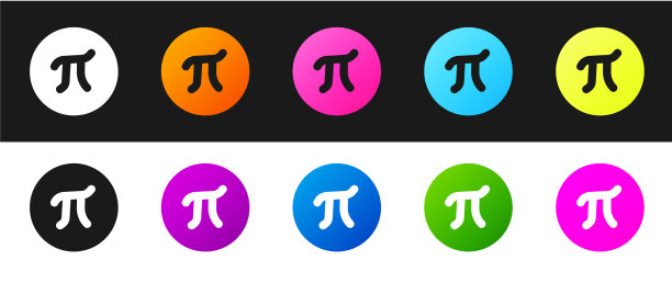 设置PI符号图标隔离在黑色和白色图片下载