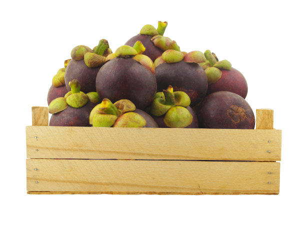 山竹果在木箱中隔离图片下载