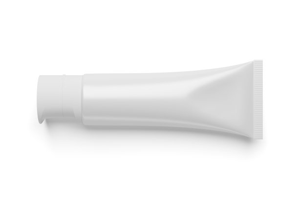 空白白色化妆管孤立在白色上。图片下载
