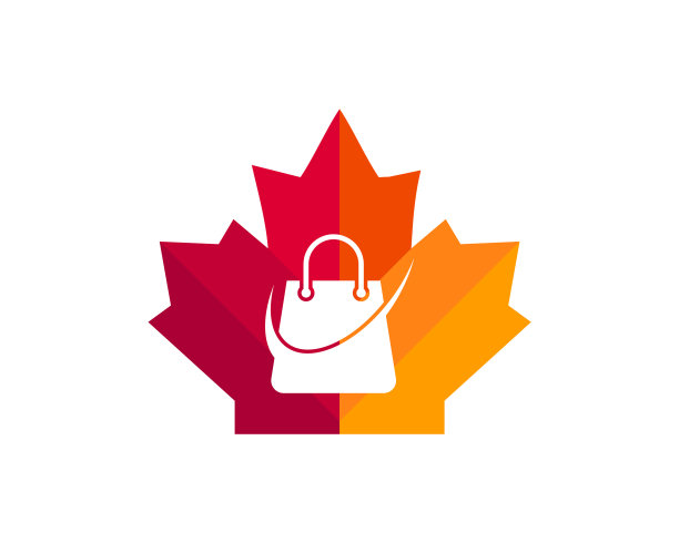 带有枫叶的加拿大购物标志图片下载
