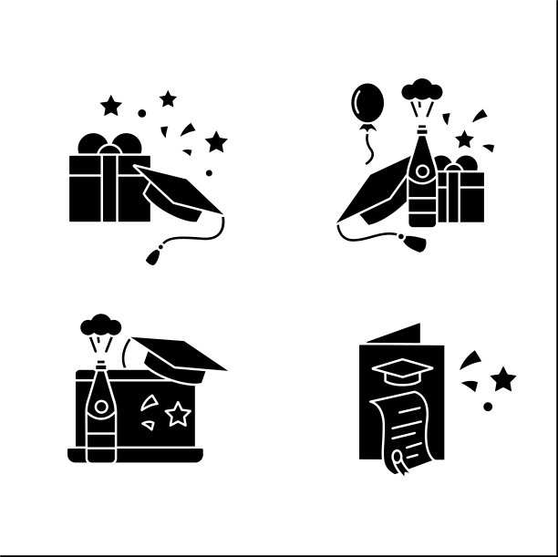 毕业字形图标集图片下载