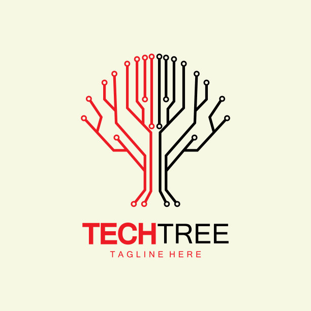 科技树标志概念绿色网络技术图片下载