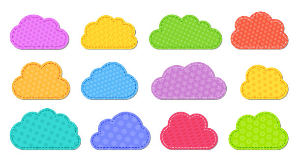 颜色图案云集孤立在白色图片下载