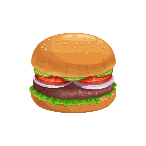 汉堡快餐三明治汉堡菜单图标图片下载