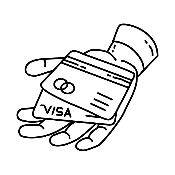 信用卡图标涂鸦手绘或轮廓图片下载
