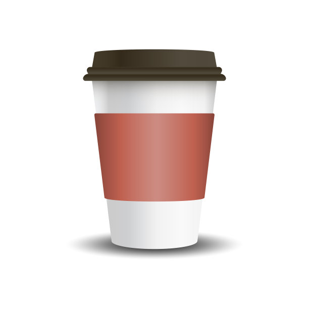 热饮料纸杯与模型袖图片下载