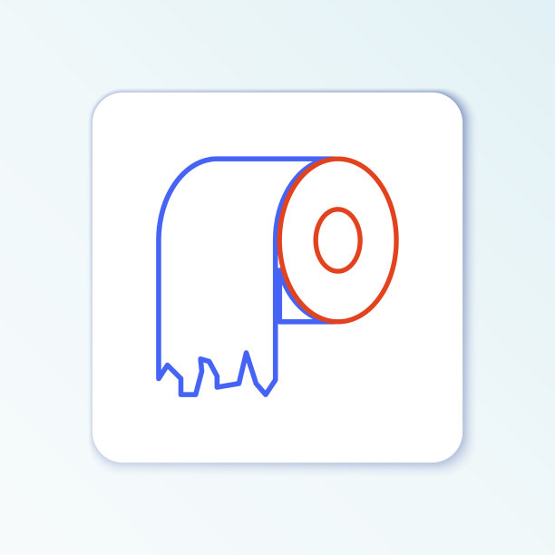 线厕纸卷图标隔离白色图片下载