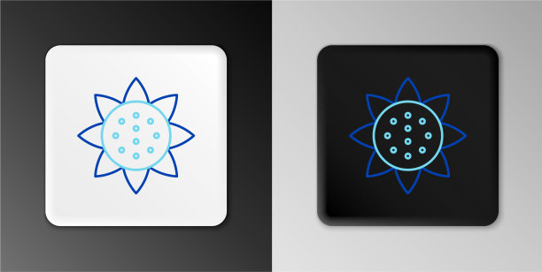 线条向日葵图标孤立在灰色背景图片下载