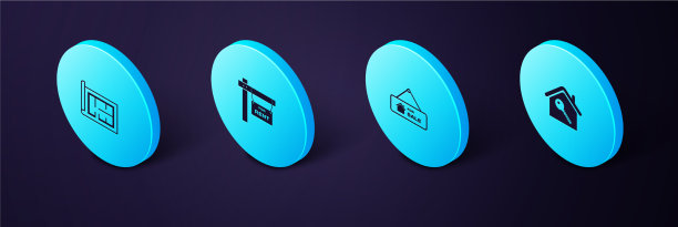 设置等距房子与钥匙挂标志图片下载