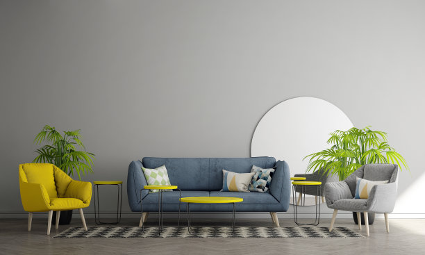 最小的客厅内饰和沙发装饰和墙面纹理背景图片下载