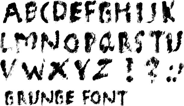 Grunge风格手绘字体，标题字体，矢量艺术，字母图片下载