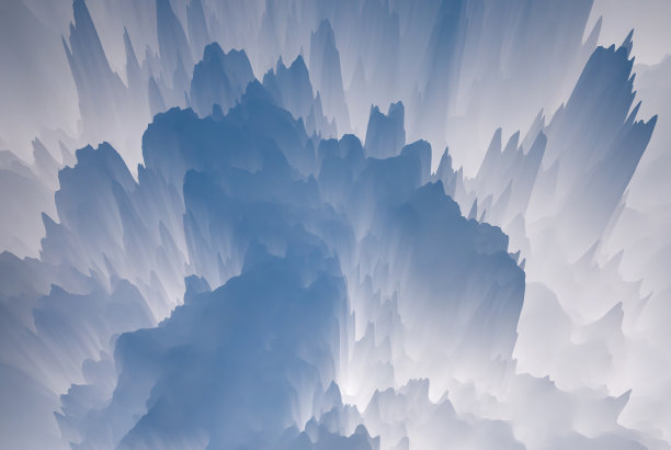 抽象的山，超现实的背景，现实的纹理表面的一个外星球，3d插图图片下载