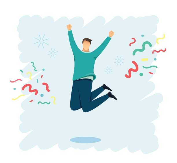 庆祝成功的平淡性格图片下载