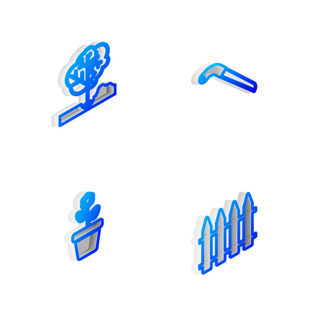 设置园林锯种植树木的等距线图片下载