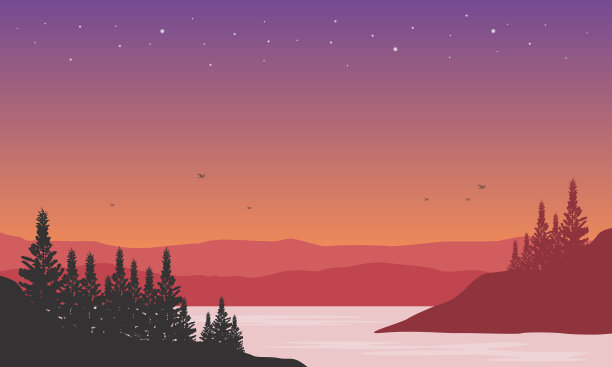 在黄昏的时候看到山是很神奇的图片下载