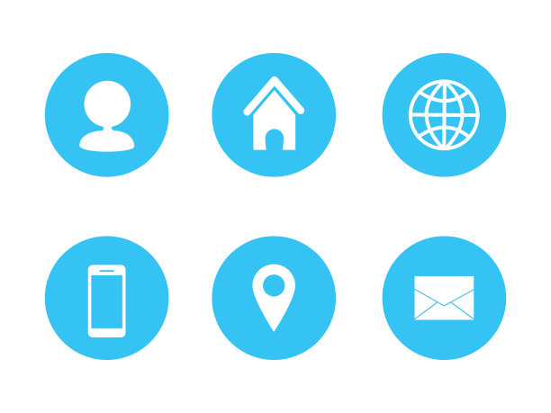 名片图标设置在白色背景。图片下载