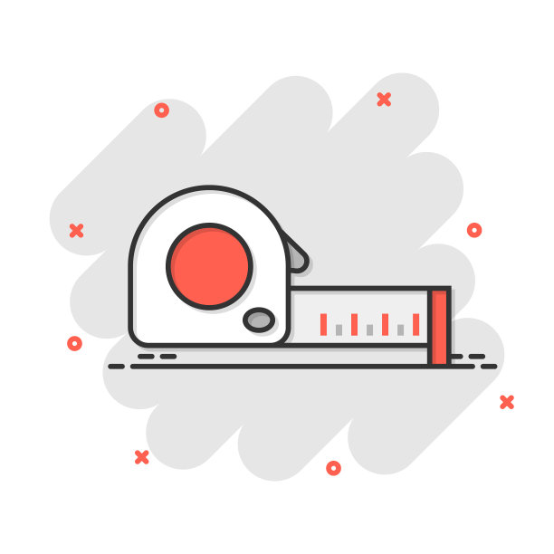 测量磁带图标在漫画风格尺卡通图片下载