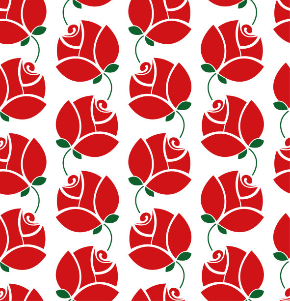 无缝模式与简单的玫瑰花蕾。红玫瑰的枝桠。美丽的图案礼品纸，卡片，婚礼，墙纸。简单的彩色背景图片下载