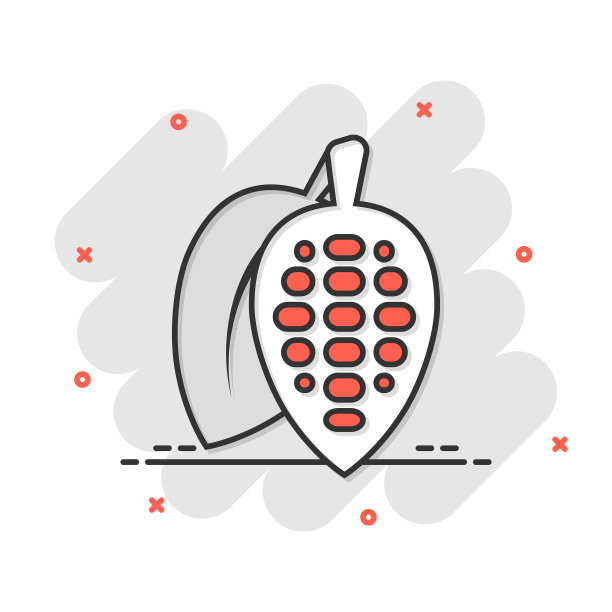 可可豆图标在漫画风格的巧克力奶油图片下载