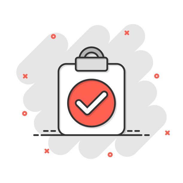 在漫画风格测试中的文档复选框图标图片下载