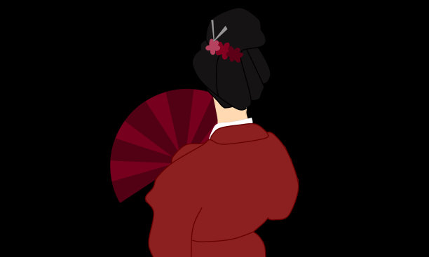 日本艺伎插画设计，具有传统风格图片下载