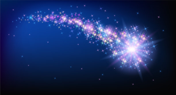 带着弯曲发光尘埃的闪烁彗星图片下载