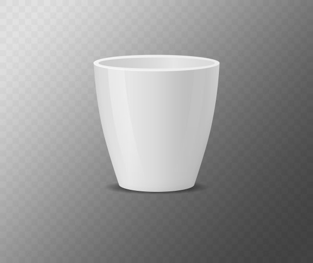 一套现实的白色陶瓷花盆。图片下载