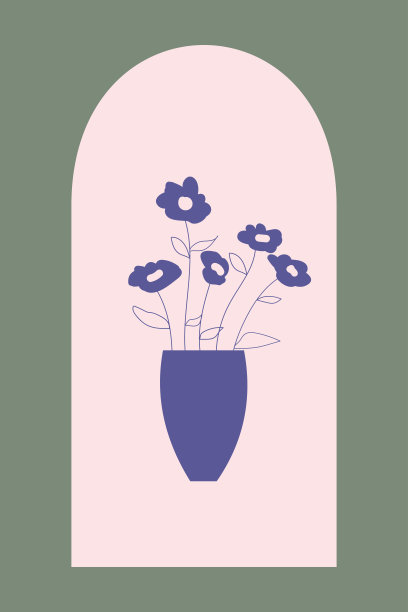 波西米亚弧与古代花瓶和抽象的花图片下载