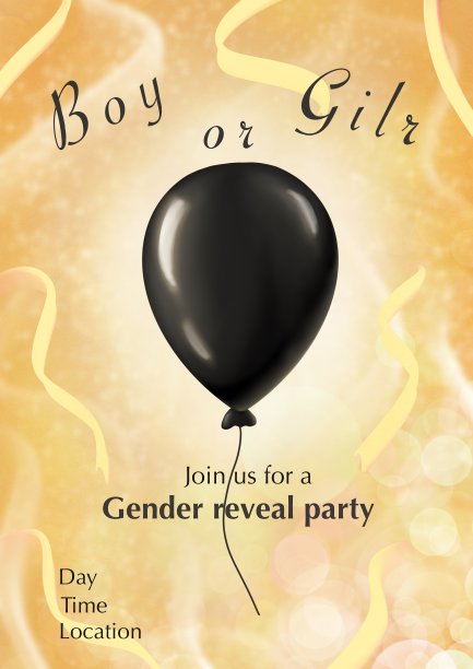 性别决定派对邀请。婴儿淋浴插图。图片下载