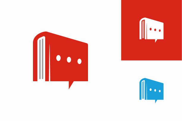 图书聊天标志模板设计矢量，会徽，设计概念，创意符号，图标图片下载