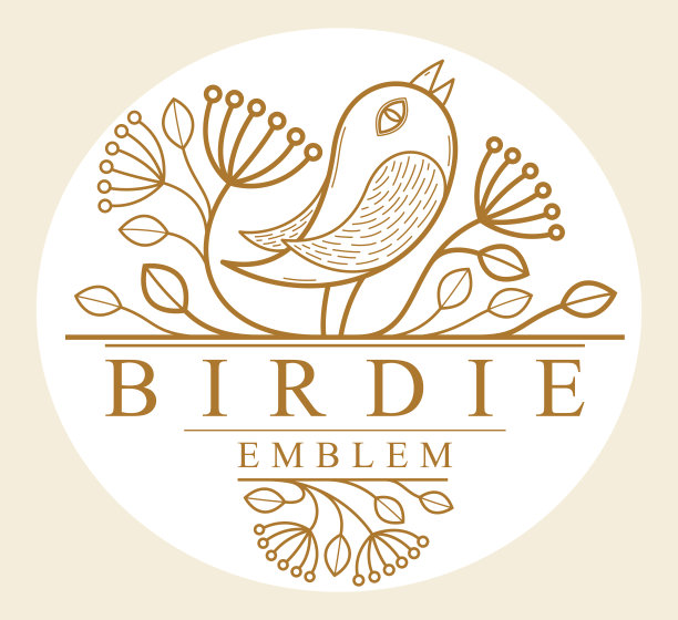 鸟枝上的花卉矢量设计与树叶孤立在白色，古典优雅的时尚风格横幅或文字分隔设计，豪华复古线性标志或框架元素。图片下载