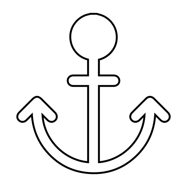 船锚和航海工具图标图片下载