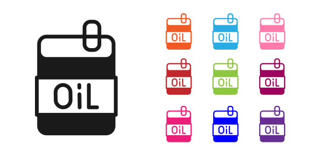 黑瓶橄榄油图标孤立在白色背景。壶与橄榄油图标。设置图标丰富多彩。向量图片下载