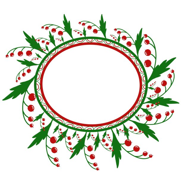 贺卡与植物点缀在白色的背景红浆果祝贺与派对图片下载