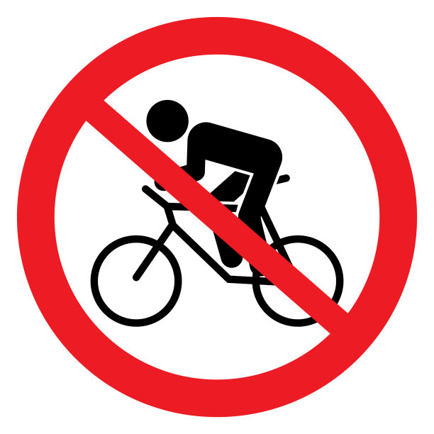 禁止自行车红色框架图片下载
