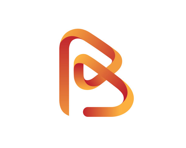 创意红R字母梯度字母表标志图片下载