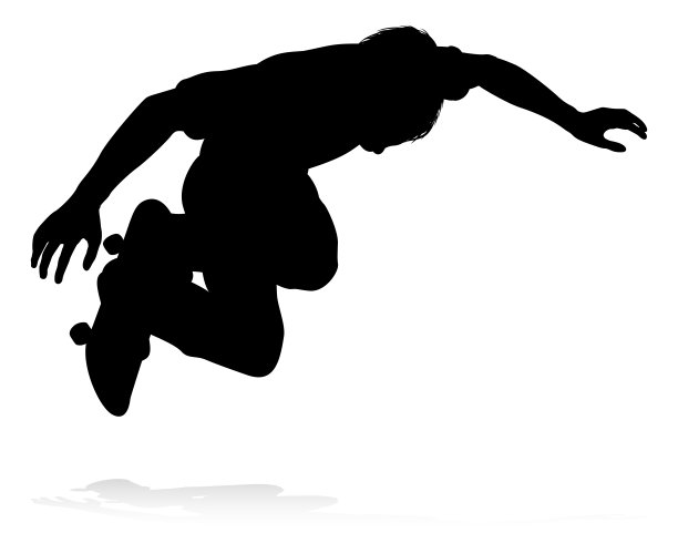 溜冰者轮廓滑溜冰板的人图片下载