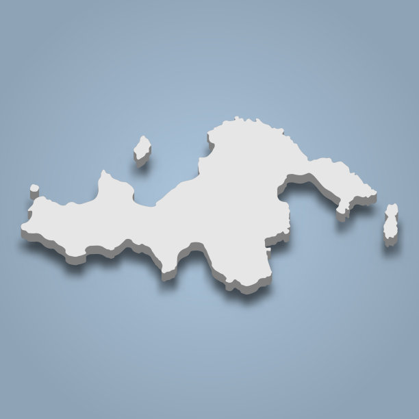 三维等距地图托马斯是一个岛屿图片下载