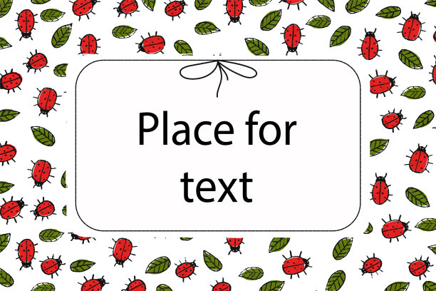 创意模板与瓢虫和树叶可爱图片下载