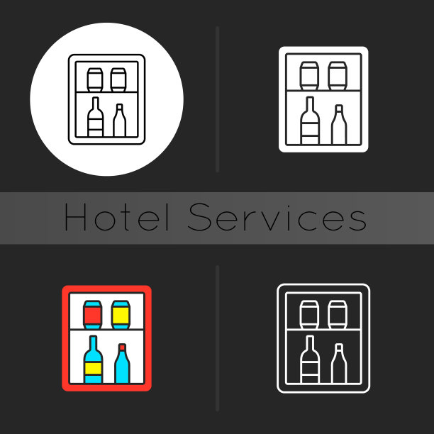 迷你酒吧黑色主题图标图片下载