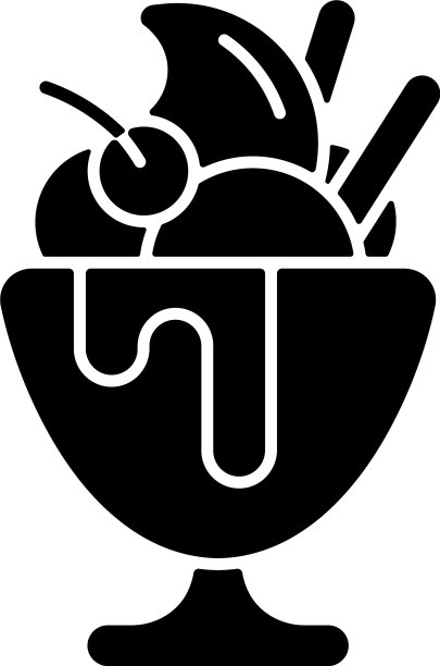 冻酸奶黑色字形图标图片下载