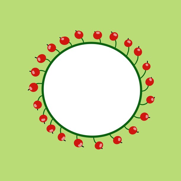 贺卡与红浆果在绿色的背景庆祝派对圈图片下载