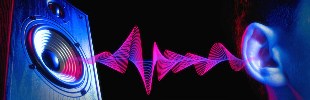 声波。大声的噪音。耳聋。图片下载