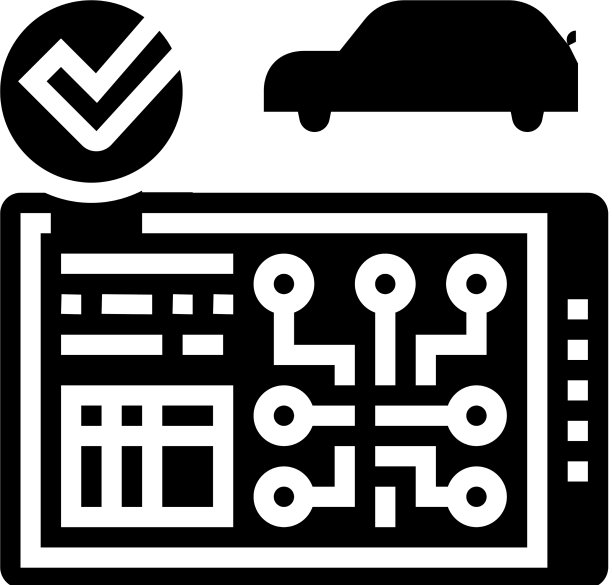 测试计算机电子系统汽车字形图标图片下载