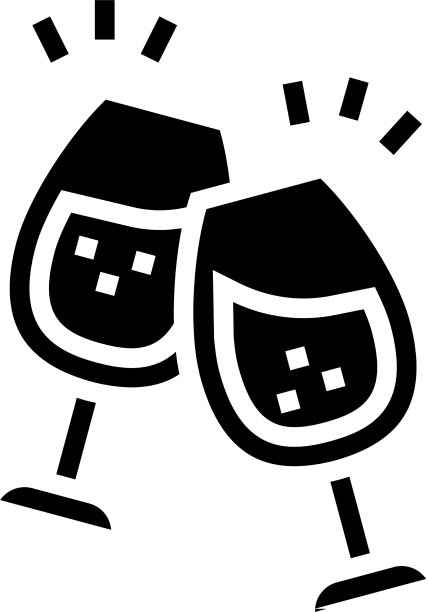葡萄酒休闲图标字形图片下载