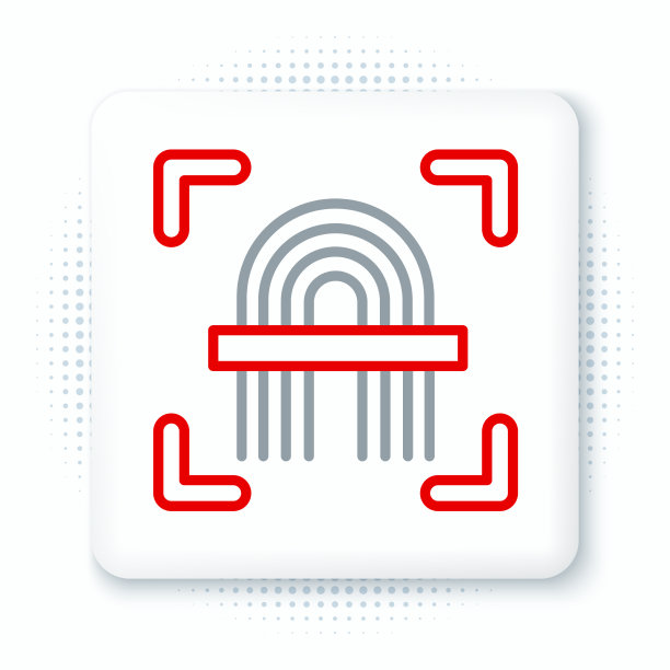 线指纹图标隔离在白色背景图片下载