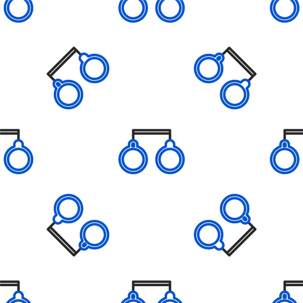 线手铐图标隔离无缝图案上图片下载