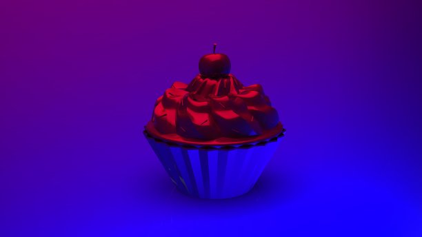 纸杯蛋糕孤立的3d图像图片下载