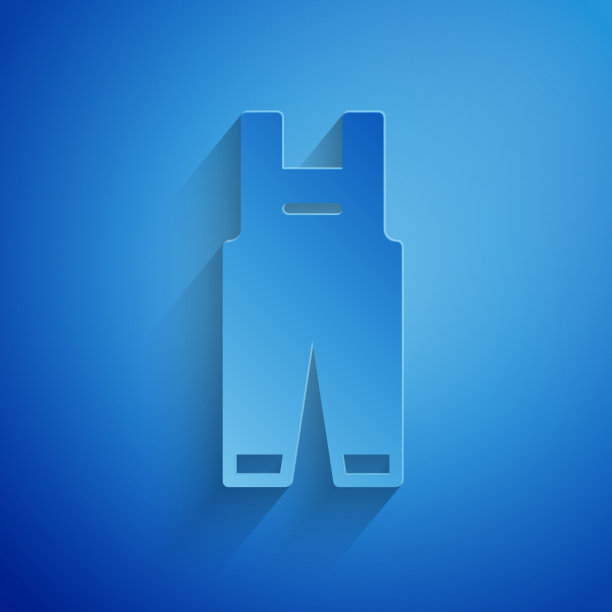 剪纸工作工作服图标孤立在蓝色图片下载